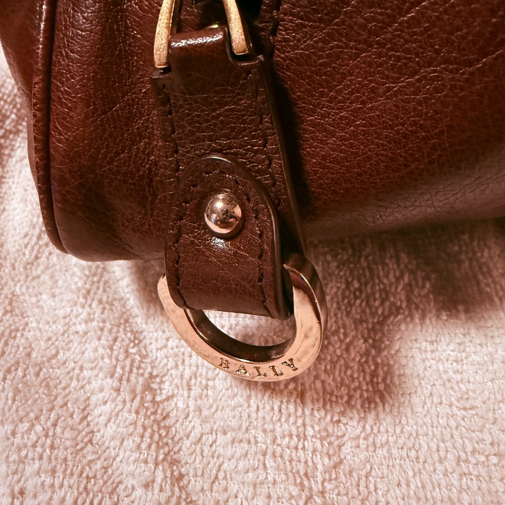 Vintage Bally Brown Leather Satchel – Structured Tote, Dual Handles - Picture 8 of 14